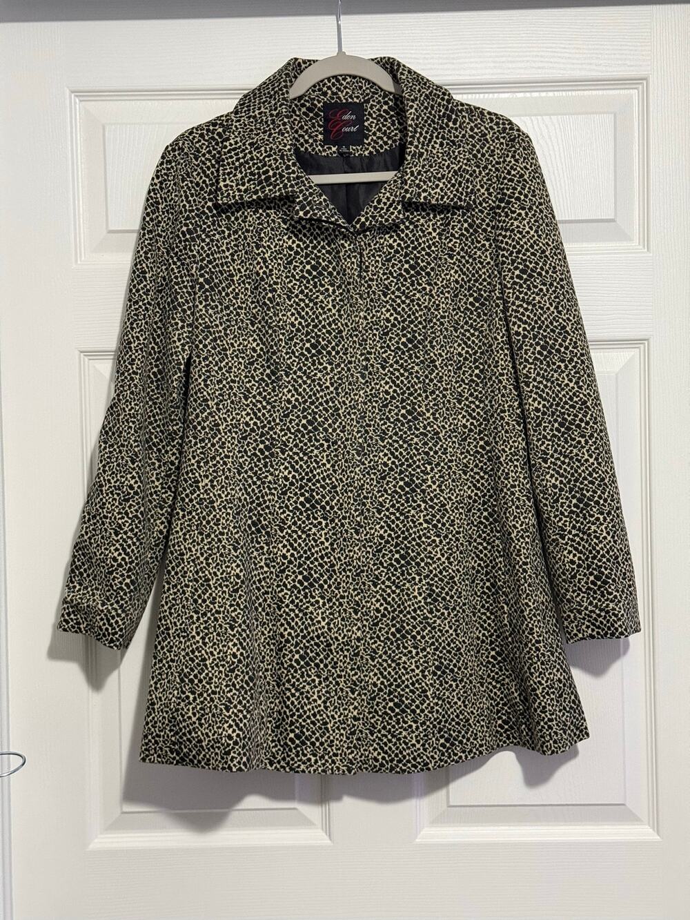 Eden Court Leopard Print Swing Coat Women’s Small Animal Print Y2K Mob Wife